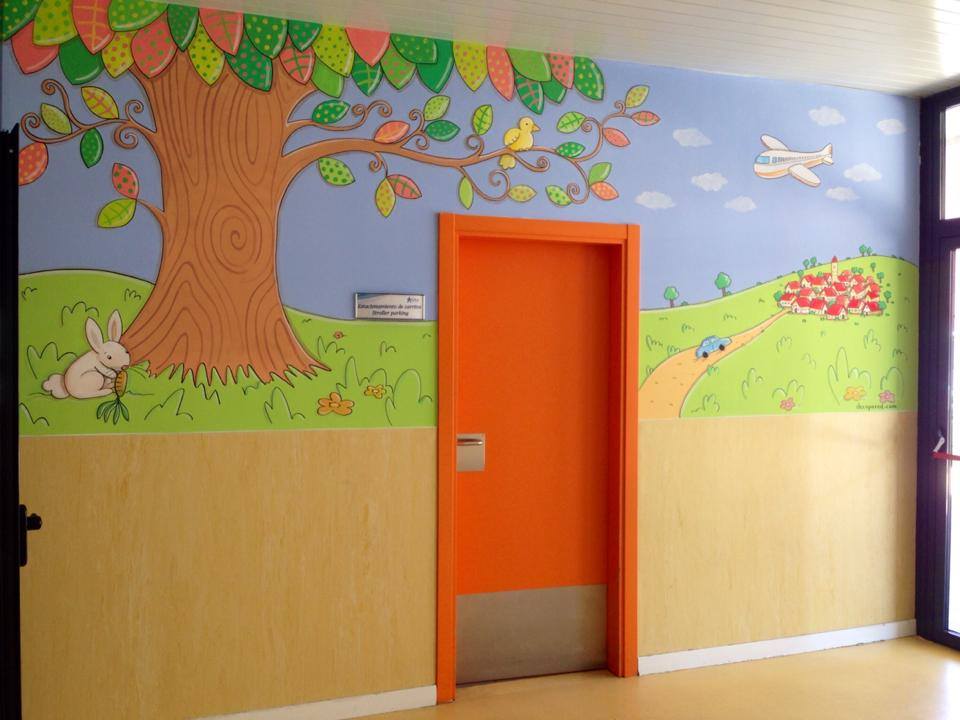 decoracion de todo tipo de espacios infantiles con murales pintados a mano directamente sobre la pared